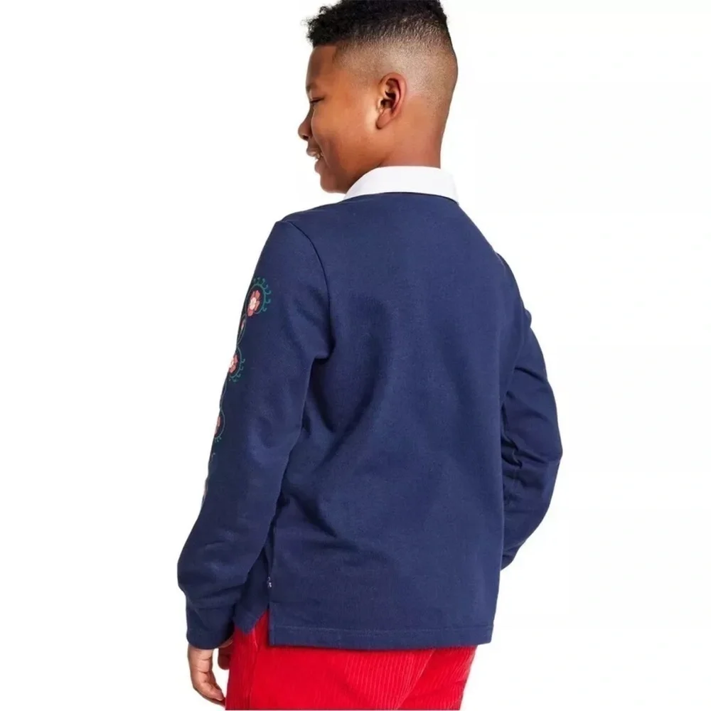 Rowing Blazers Target Kids Rose Print Long Sleeve Rugby Shirt